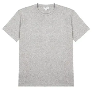 Flash Sale Sunspel Womens Boy Fit Crew Neck T Shirt Grey Melange  Almost Sold Out!