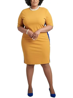 Flash Sale Womens Crepe Colorblock Sheath Dress  Going Fast!