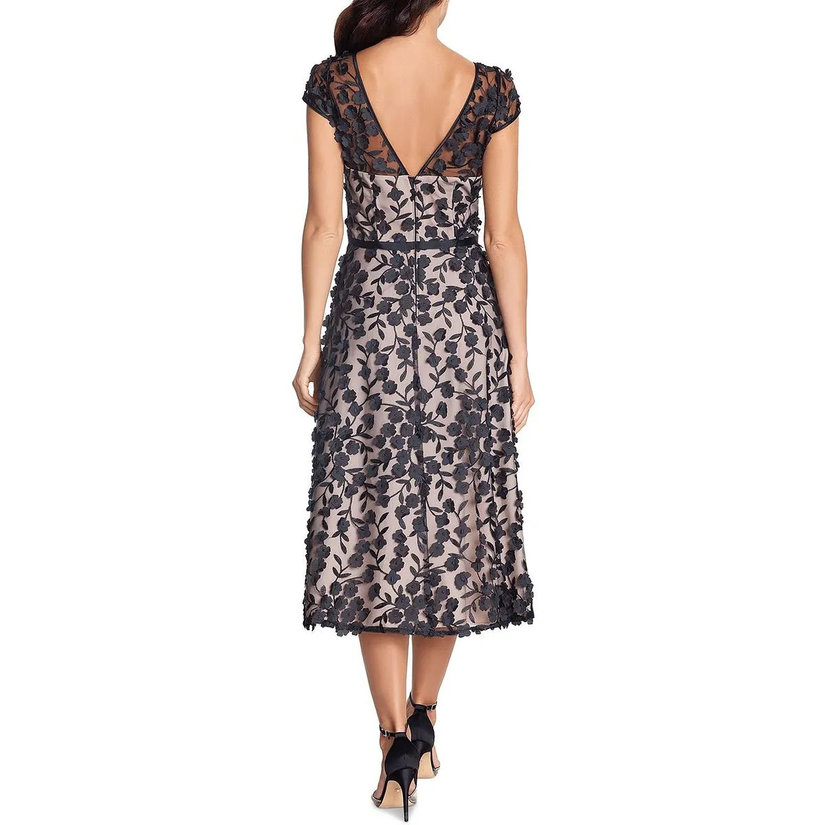 Flash Sale Womens Mesh Floral Midi Dress  Limited Release!