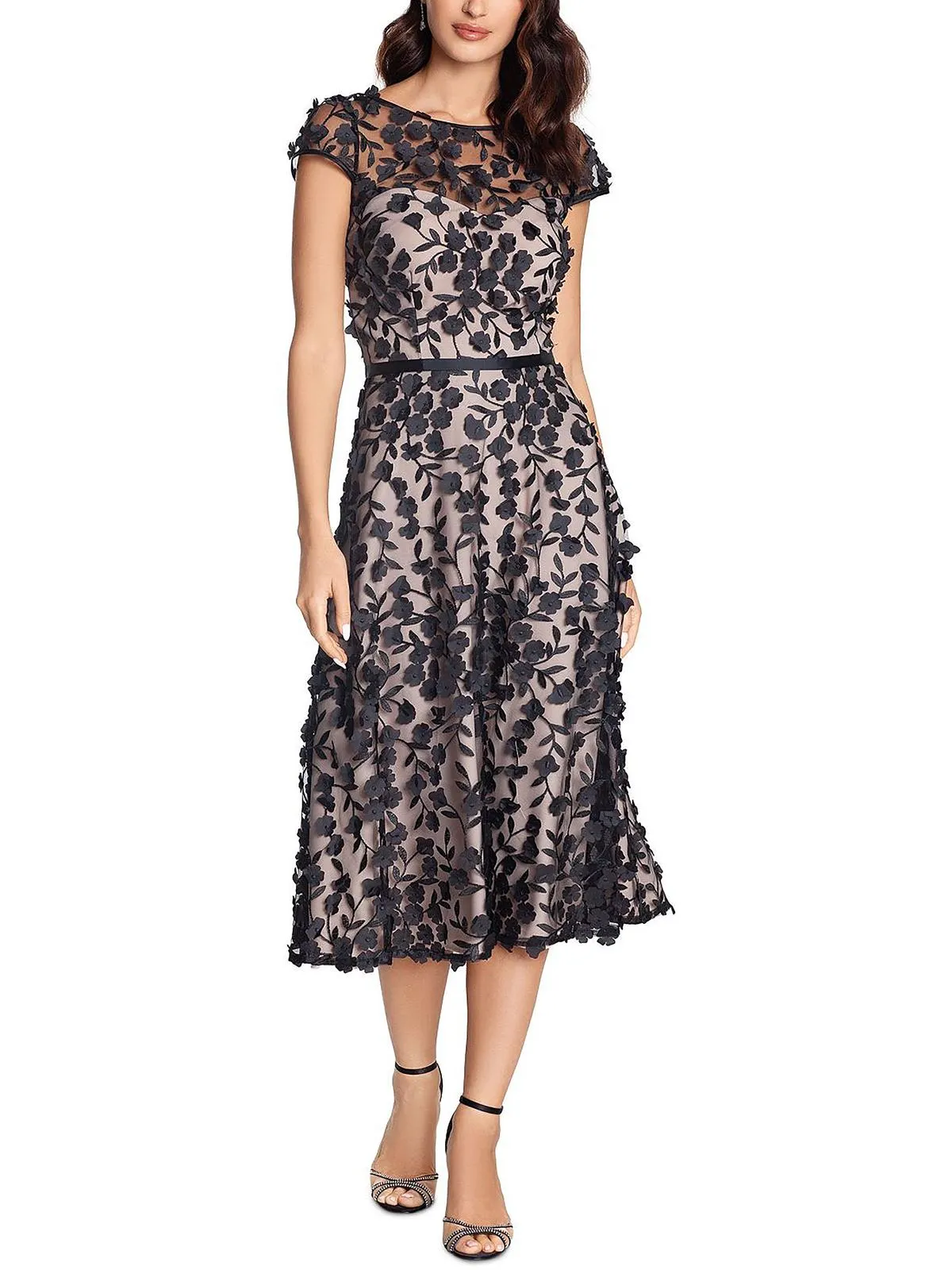 Flash Sale Womens Mesh Floral Midi Dress  Limited Release!
