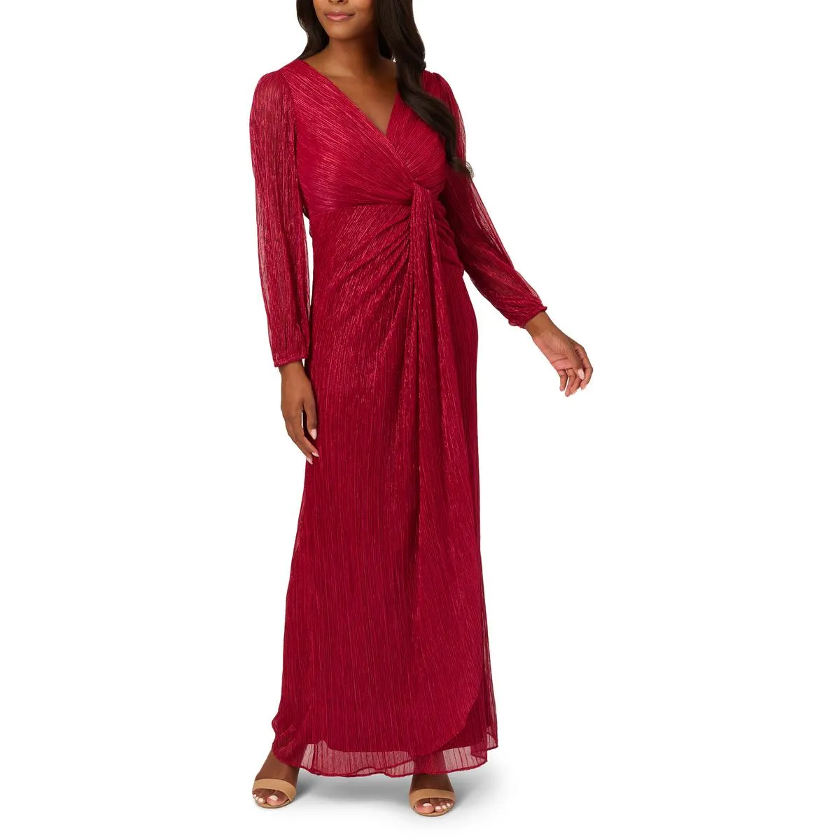 Flash Sale Womens Metallic Draped Evening Dress  Last Few Pieces!
