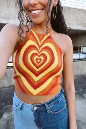 Flirty Ways Heart Knit Halter Knit Top - FINAL SALE