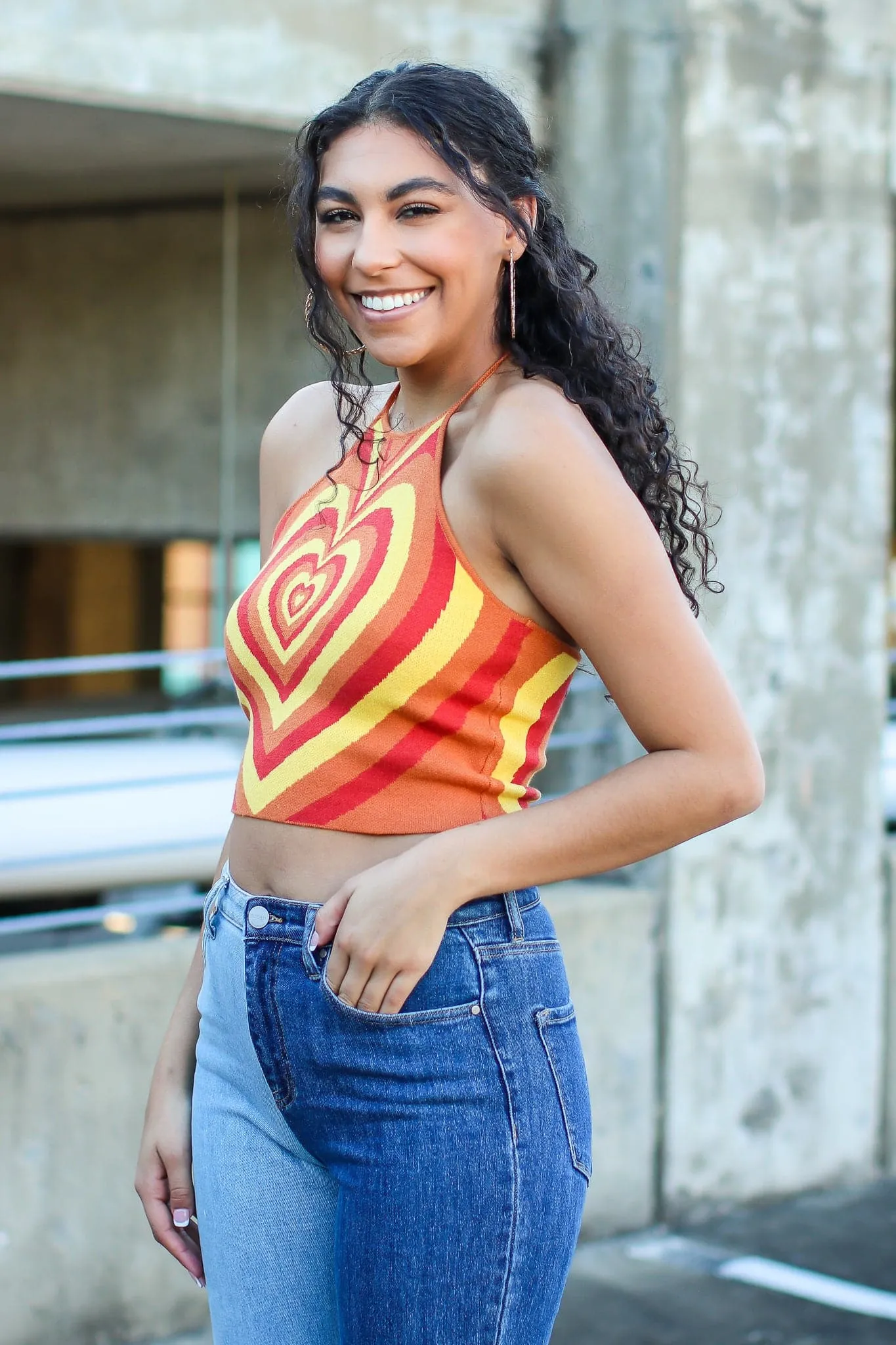 Flirty Ways Heart Knit Halter Knit Top - FINAL SALE