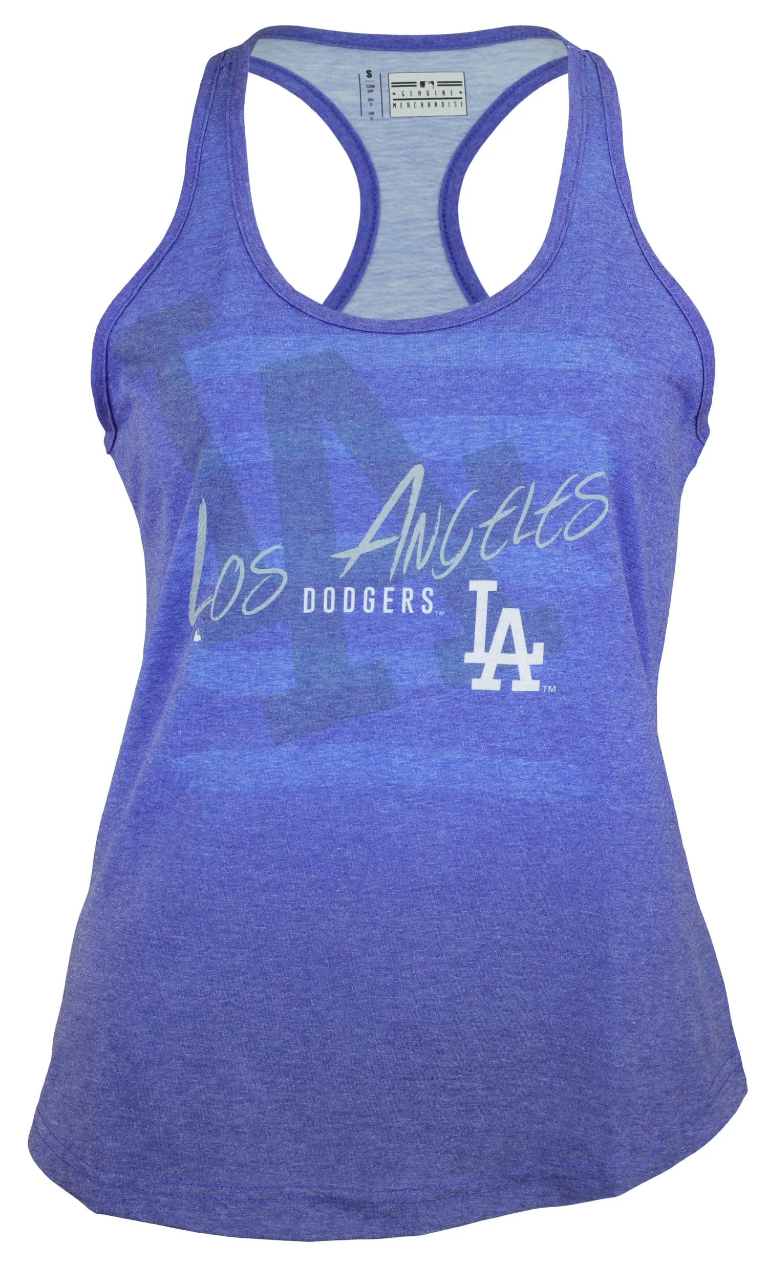 FOCO MLB Women's Los Angeles Dodgers Heather Stripe Tank