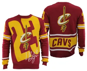 FOCO NBA Men's Cleveland Cavaliers Lebron James #23 Loud Player Sweater