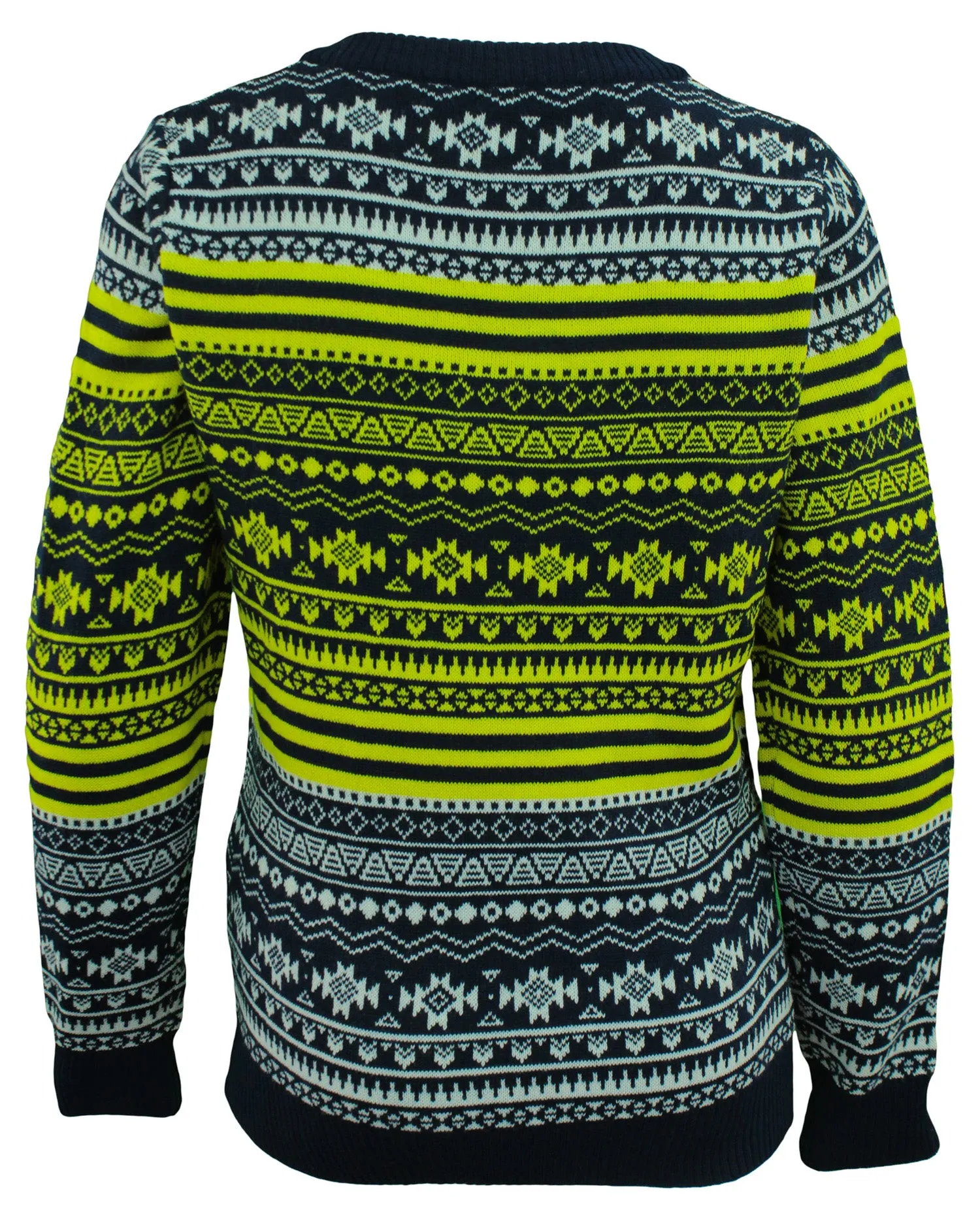 FOCO NCAA Women's Michigan Wolverines Big Logo Aztec V-Neck Sweater