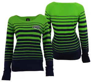 Forever Collectibles NFL Women's Seattle Seahawks Stripes Scoop Neck Sweater