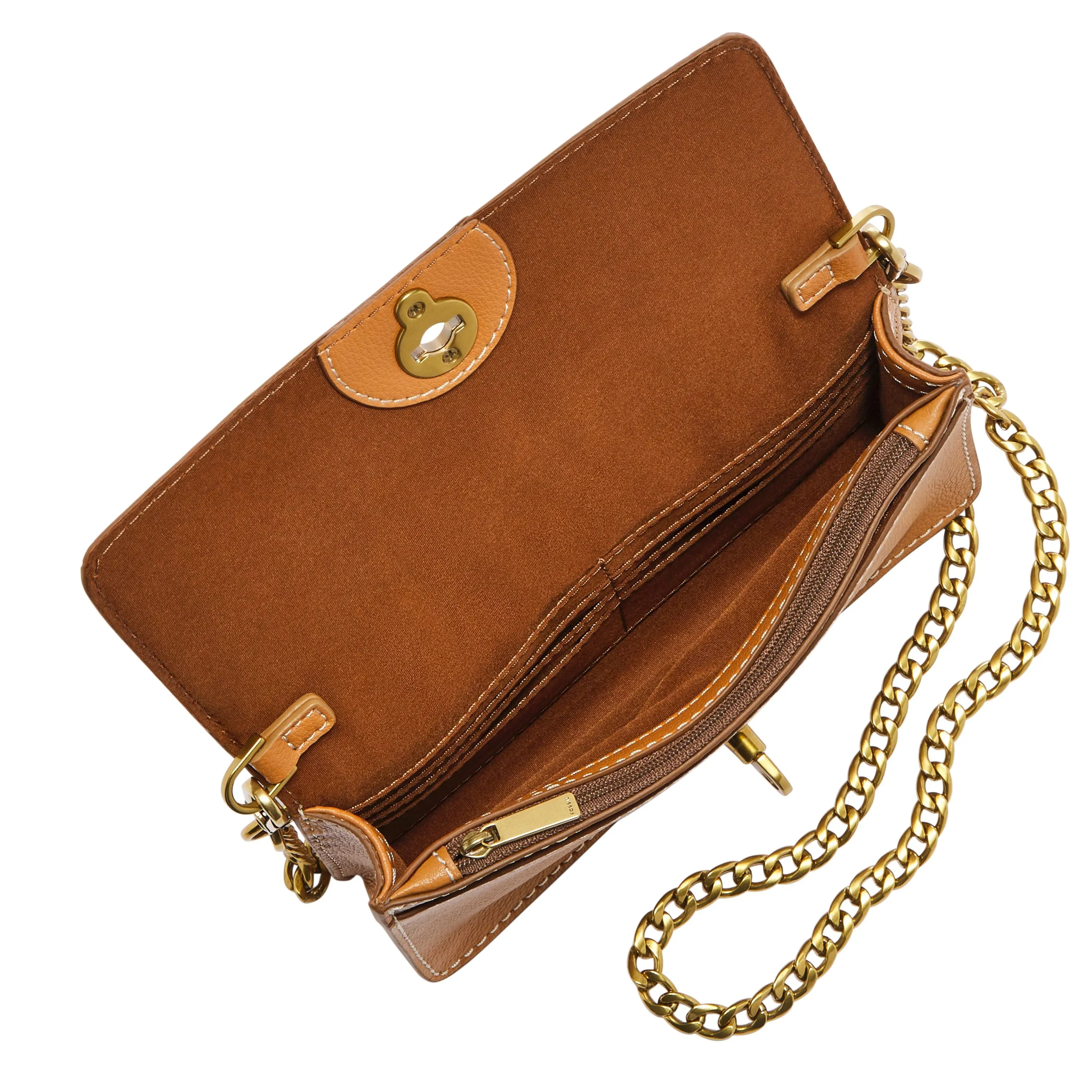 Fossil Women's Ainsley Leather Patchwork Wallet Crossbody