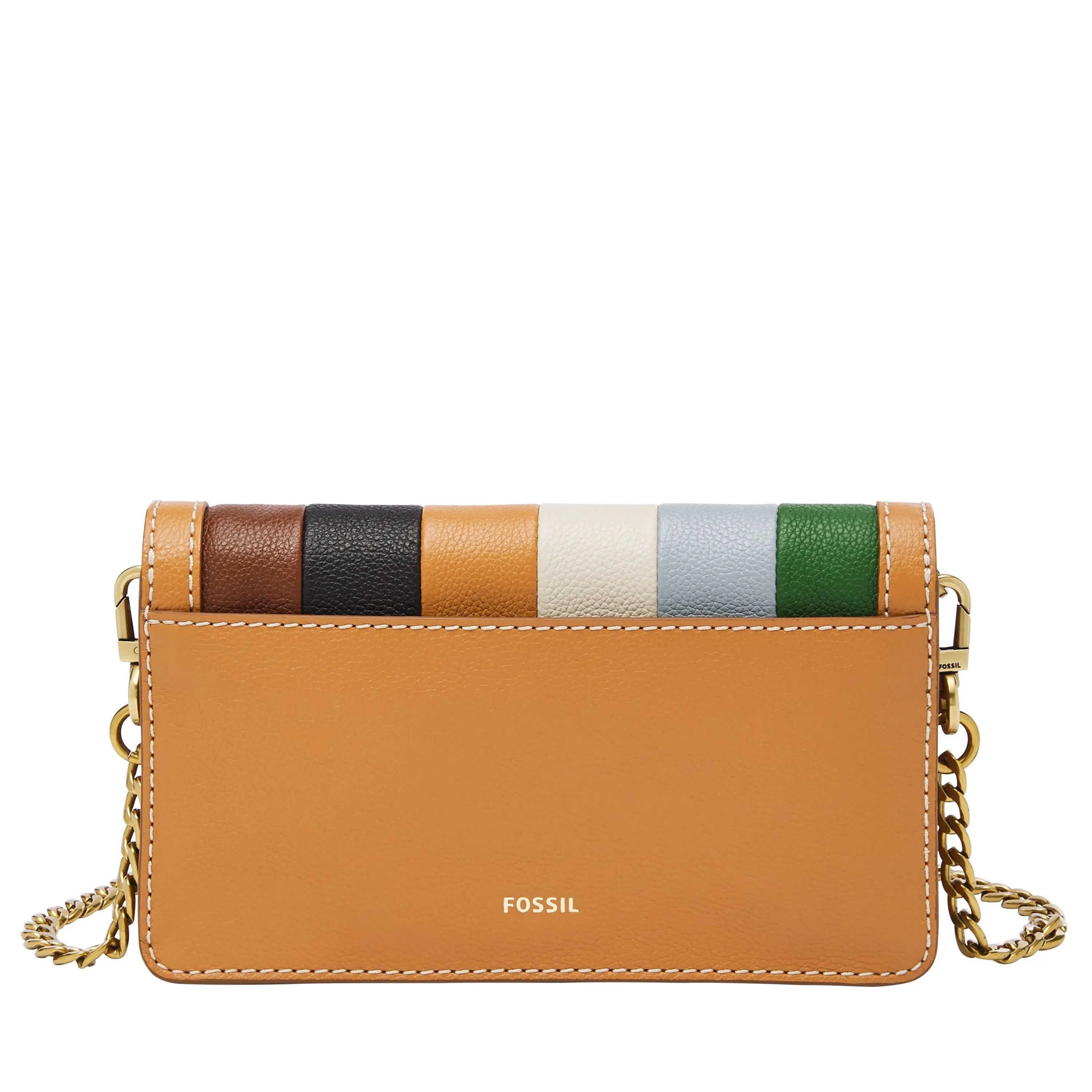 Fossil Women's Ainsley Leather Patchwork Wallet Crossbody