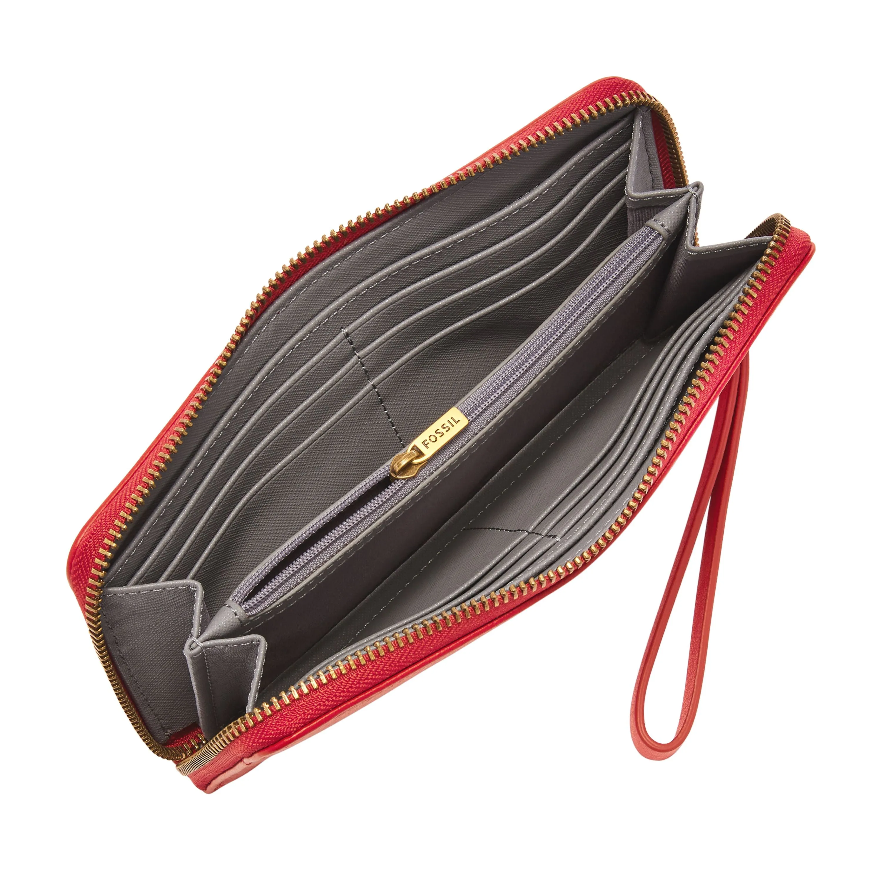 Fossil Women's Jori LiteHide Leather Zip Clutch