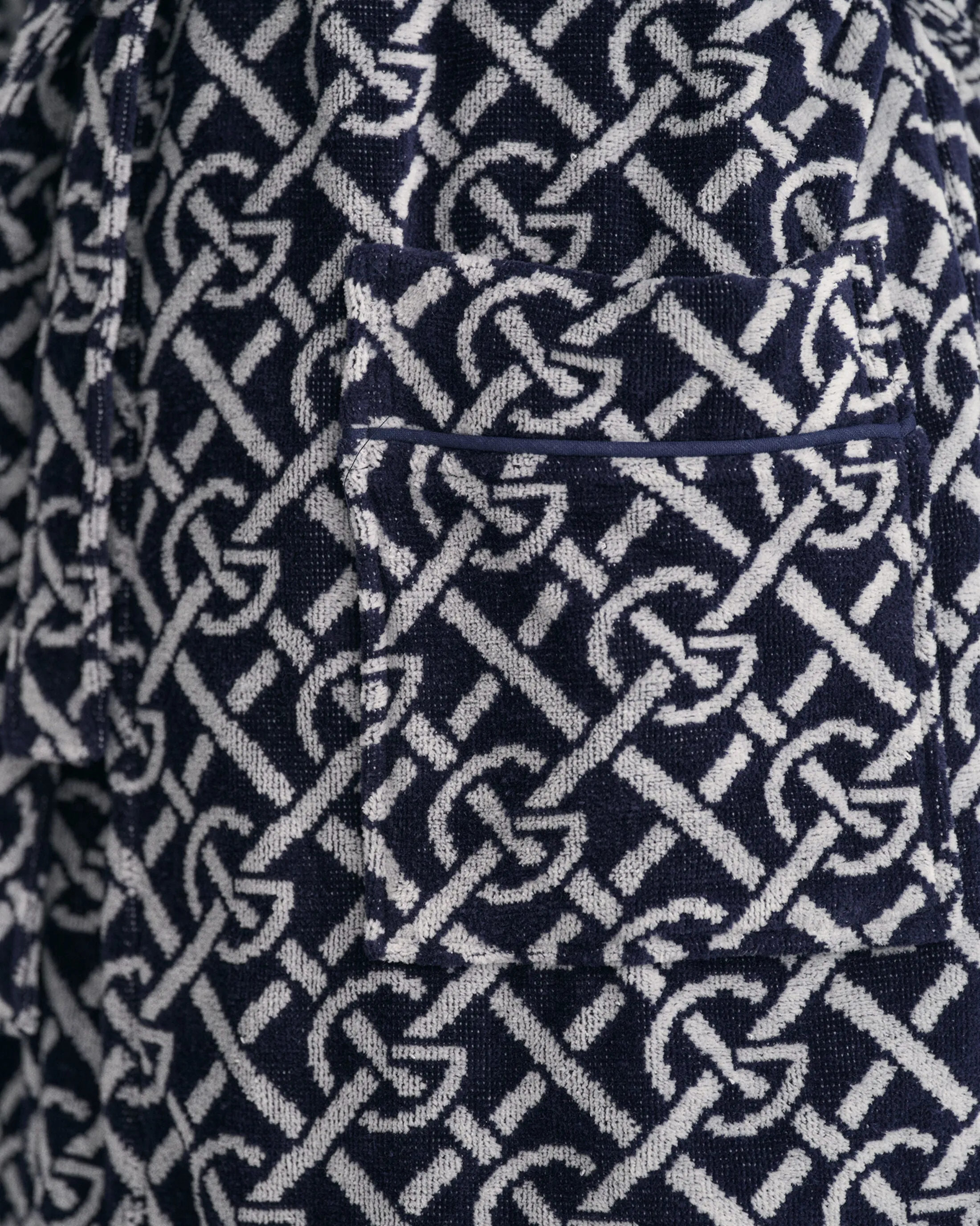 GANT G-PATTERN Unisex Bathrobe Evening Blue