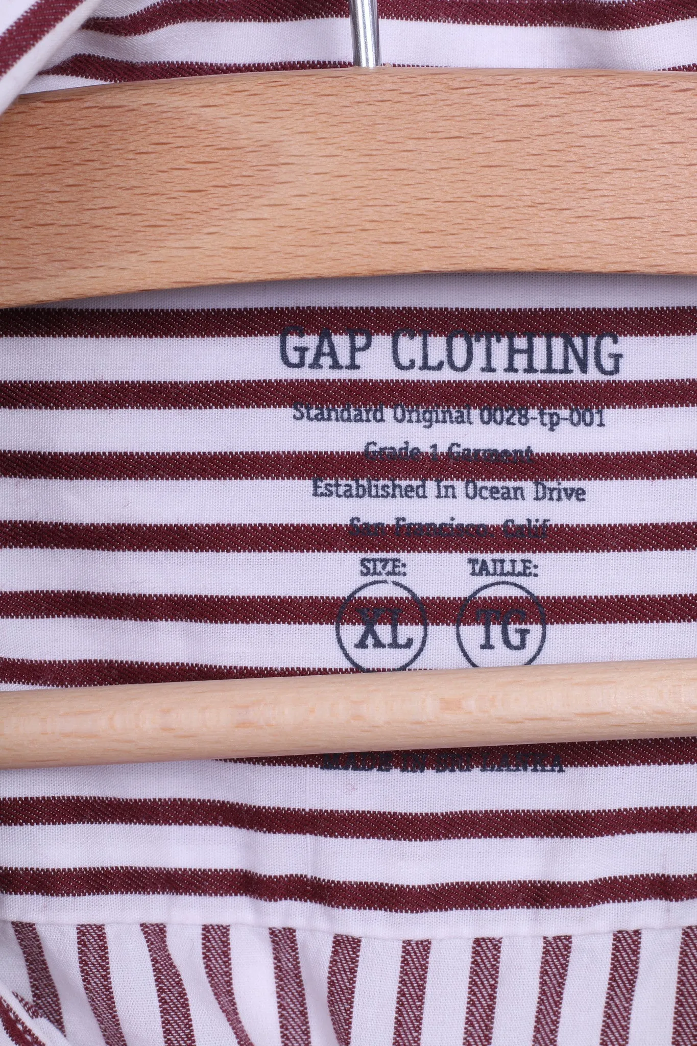 GAP Clothing Mens XL Casual Shirt Striped Cotton White