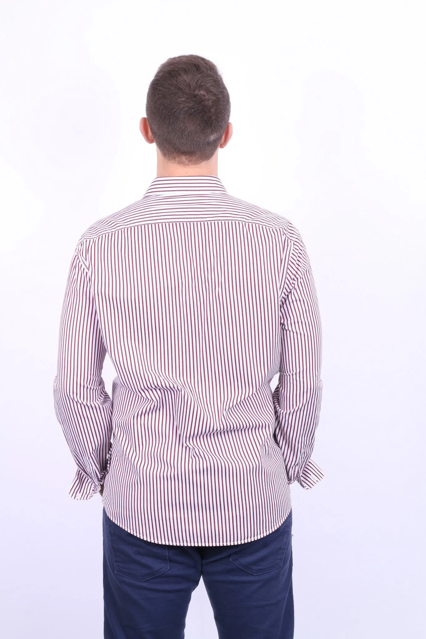 GAP Clothing Mens XL Casual Shirt Striped Cotton White