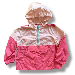 Gap Girls Size 4/5 XS Pink Packable Anorak Lightweight Jacket with Hood