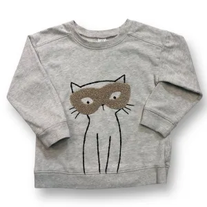 Gap Kids Girls Size 3 Fuzzy Gold Masked Kitty Light Beige Pullover Sweatshirt
