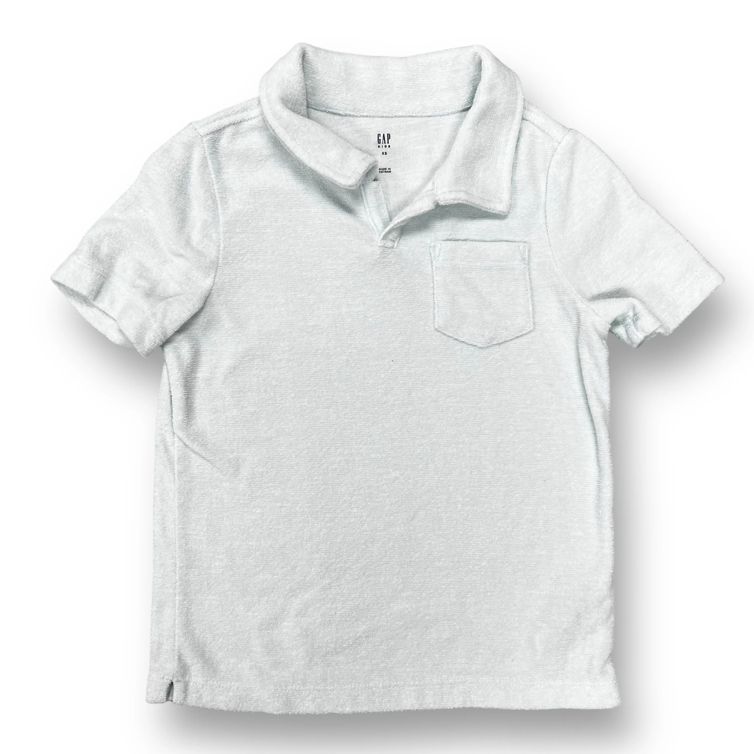 Gap Kids Size 6/7 Boys Polo Shirt Light Green Terrycloth