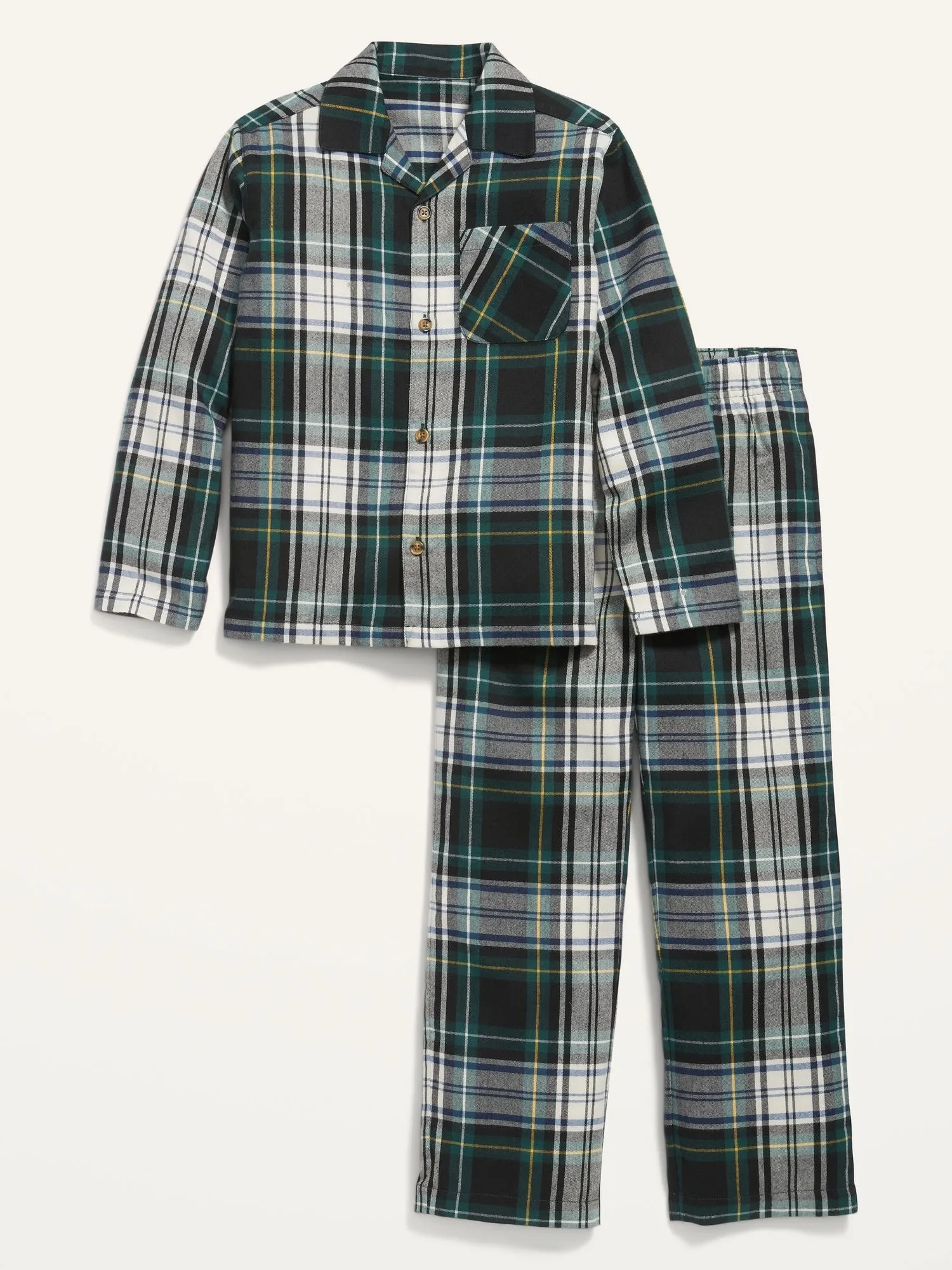 Gender-Neutral Matching Flannel Pajama Set for Kids