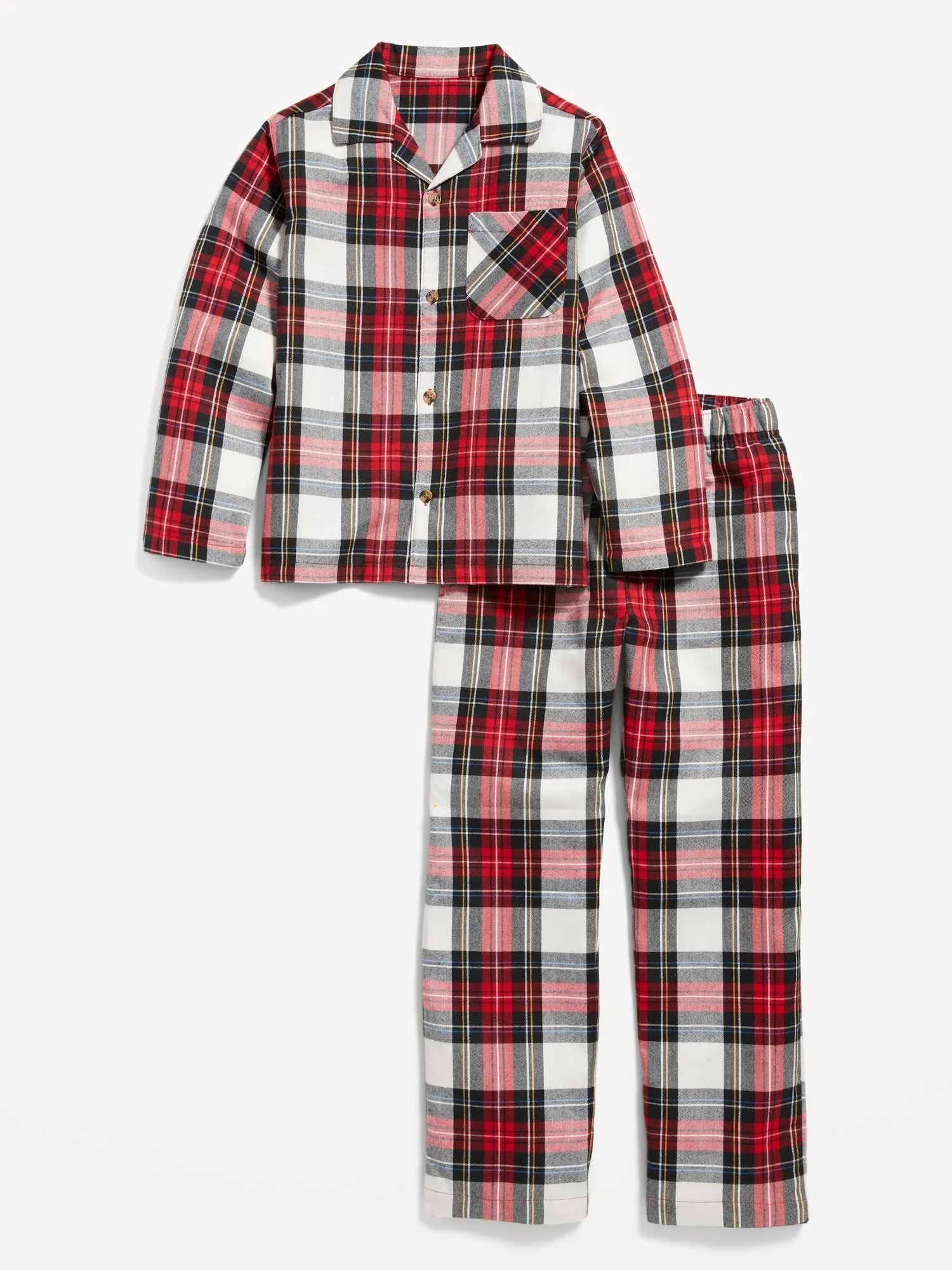 Gender-Neutral Matching Flannel Pajama Set for Kids