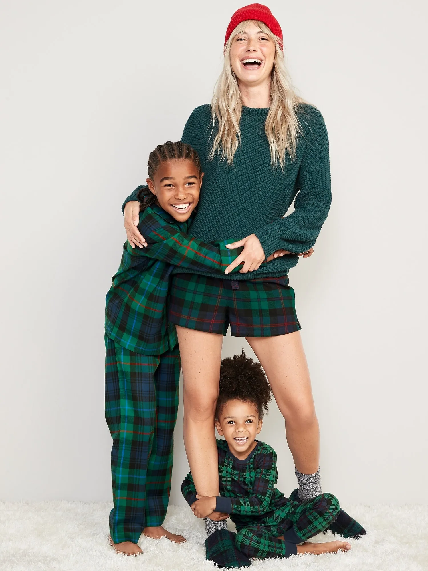 Gender-Neutral Matching Flannel Pajama Set for Kids