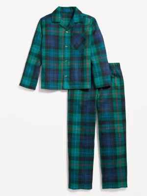 Gender-Neutral Matching Flannel Pajama Set for Kids