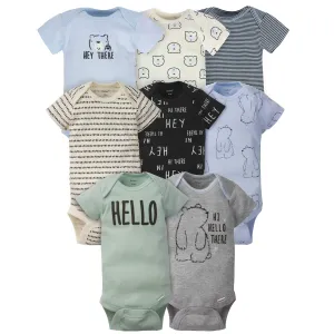 Gerber 8-pack Baby Boys' Bear Short Sleeve Onesies Bodysuits Gerber Childrenswea
