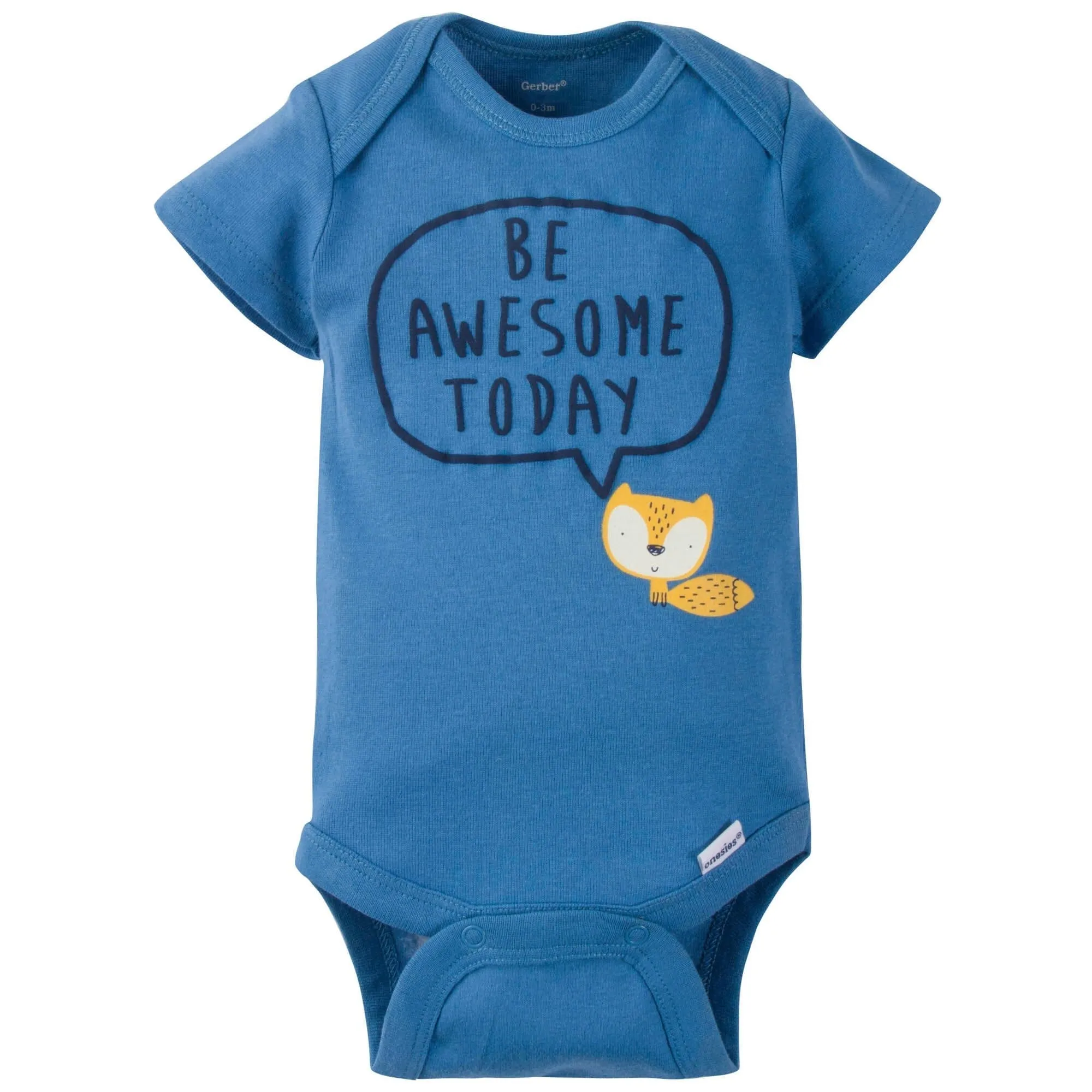 Gerber 8-pack Baby Boys' Fox Short Sleeve Onesies Bodysuits Gerber Childrenswea