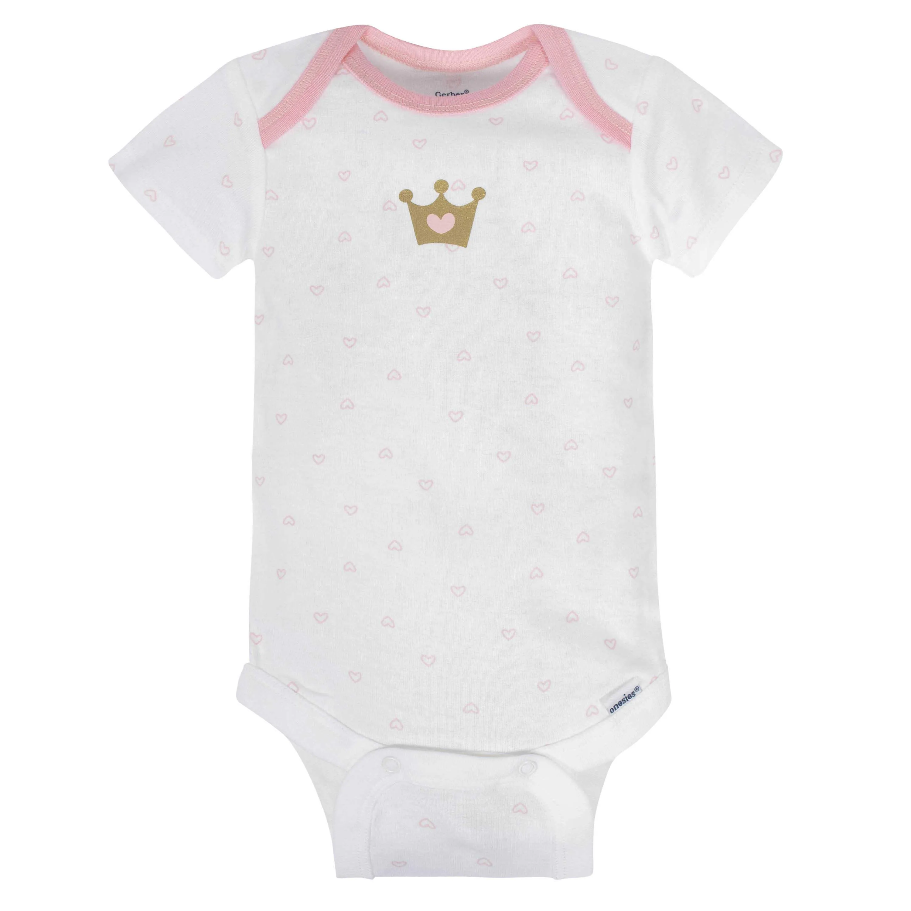 Gerber 8-pack Baby Girls' Castle Short Sleeve Onesies Bodysuits Gerber Childrenswea