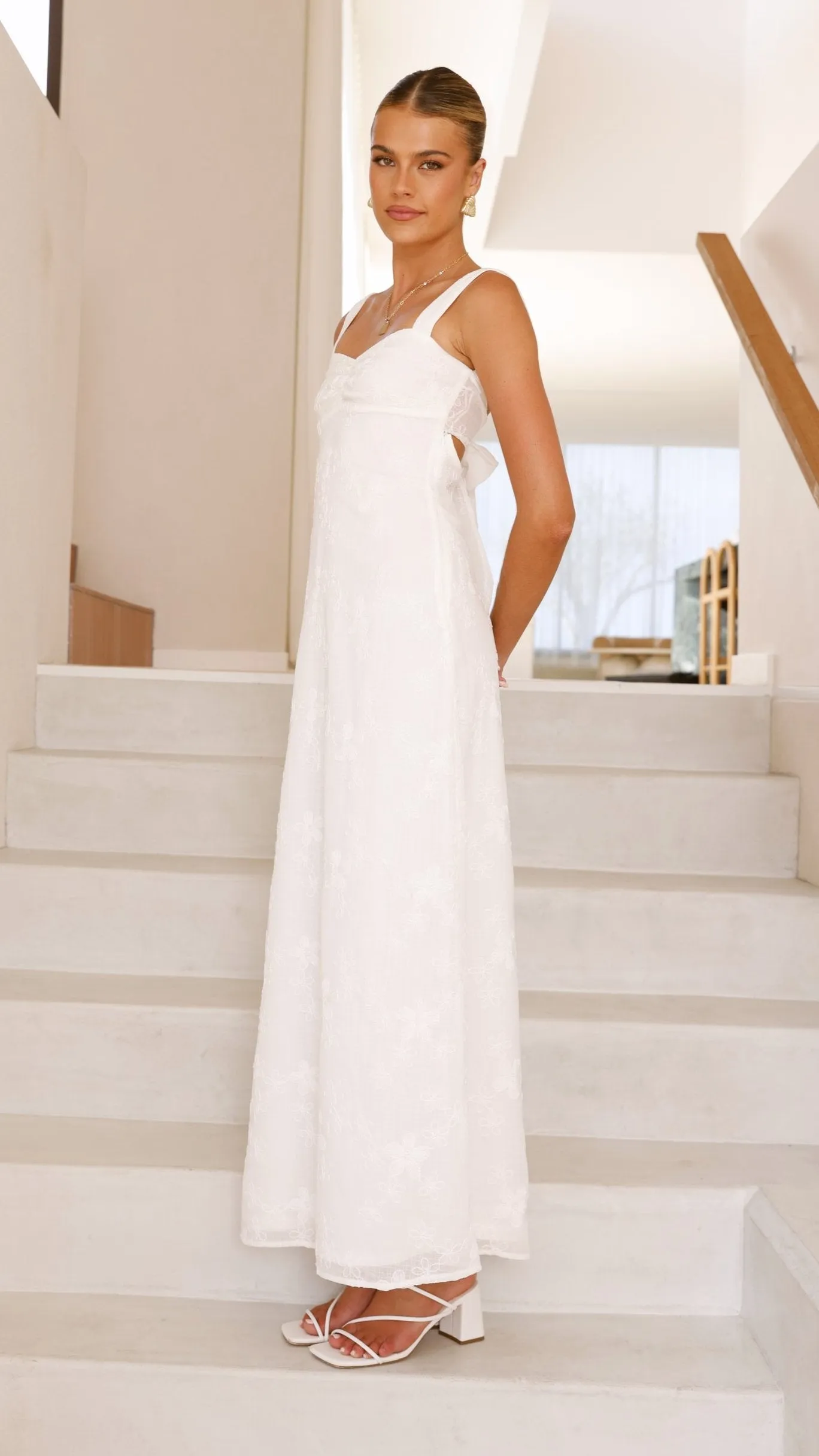Gianna Maxi Dress - White Lace Billy J