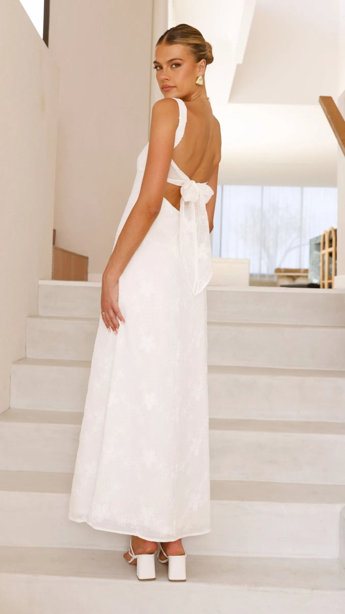 Gianna Maxi Dress - White Lace Billy J