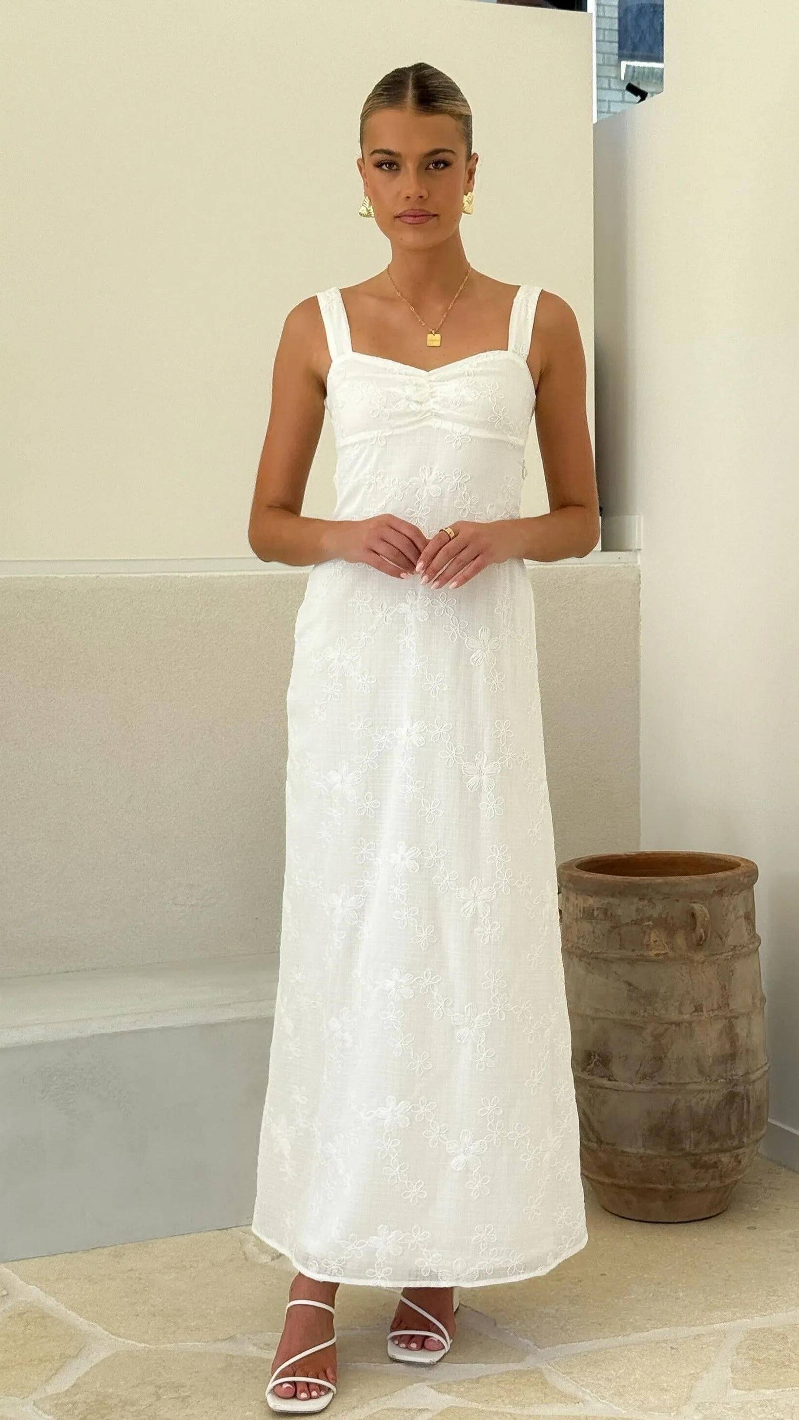 Gianna Maxi Dress - White Lace Billy J