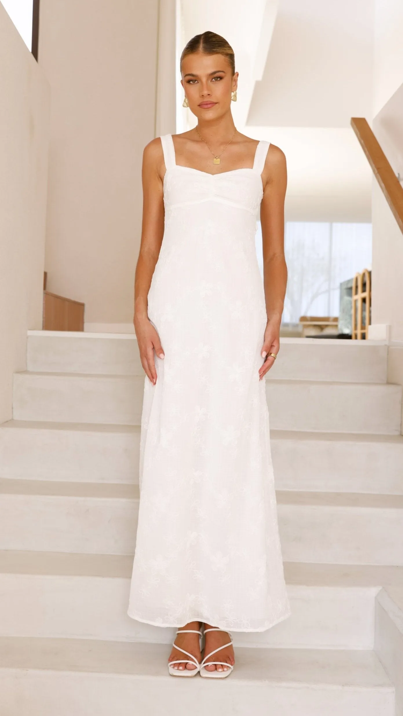 Gianna Maxi Dress - White Lace Billy J