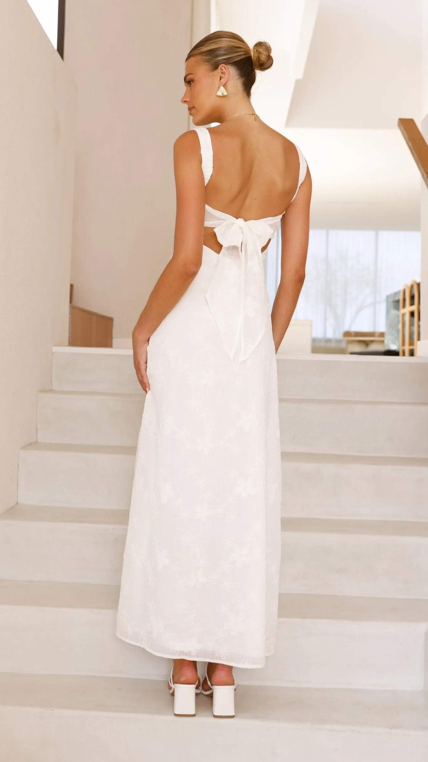 Gianna Maxi Dress - White Lace Billy J