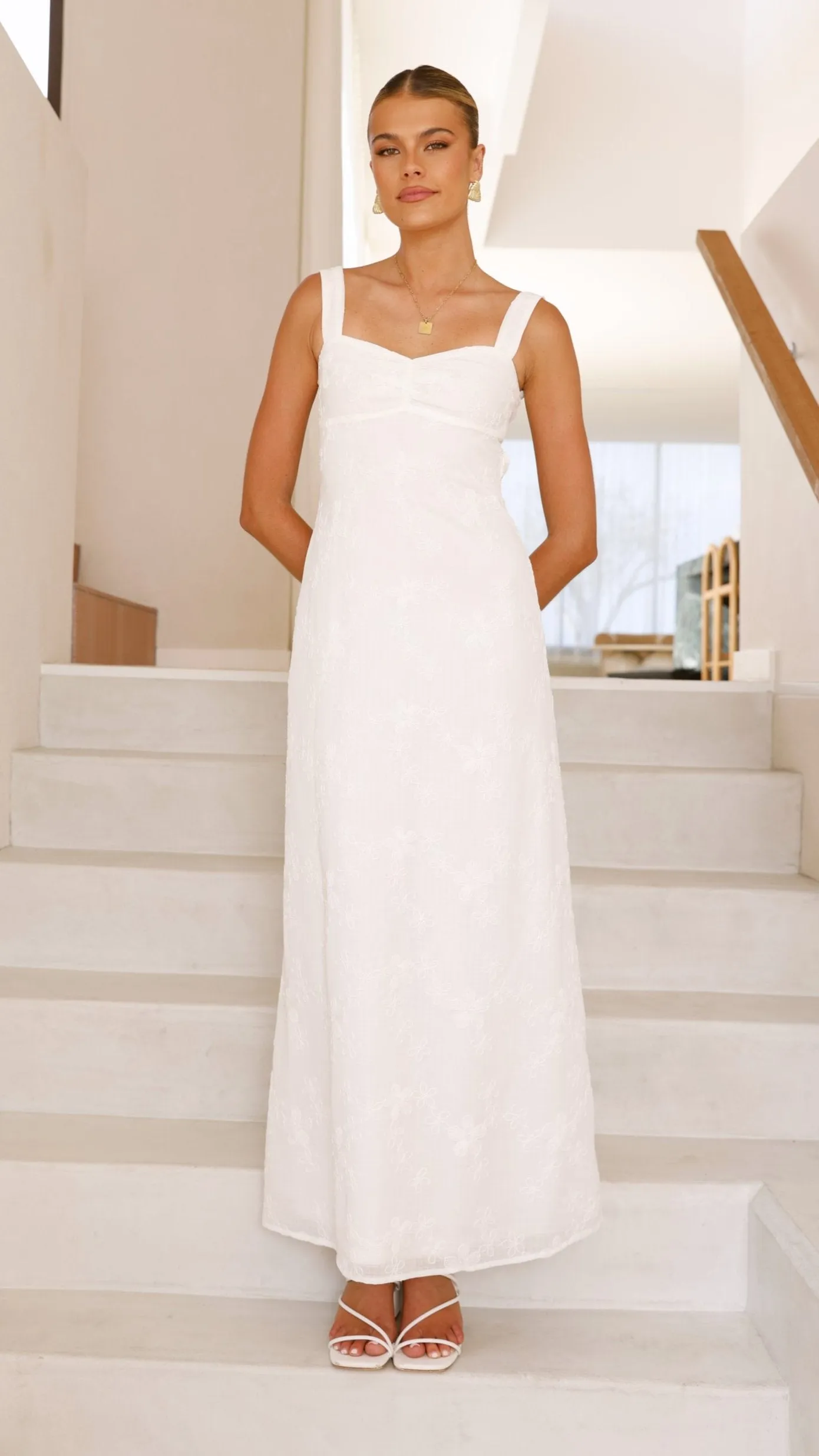Gianna Maxi Dress - White Lace Billy J