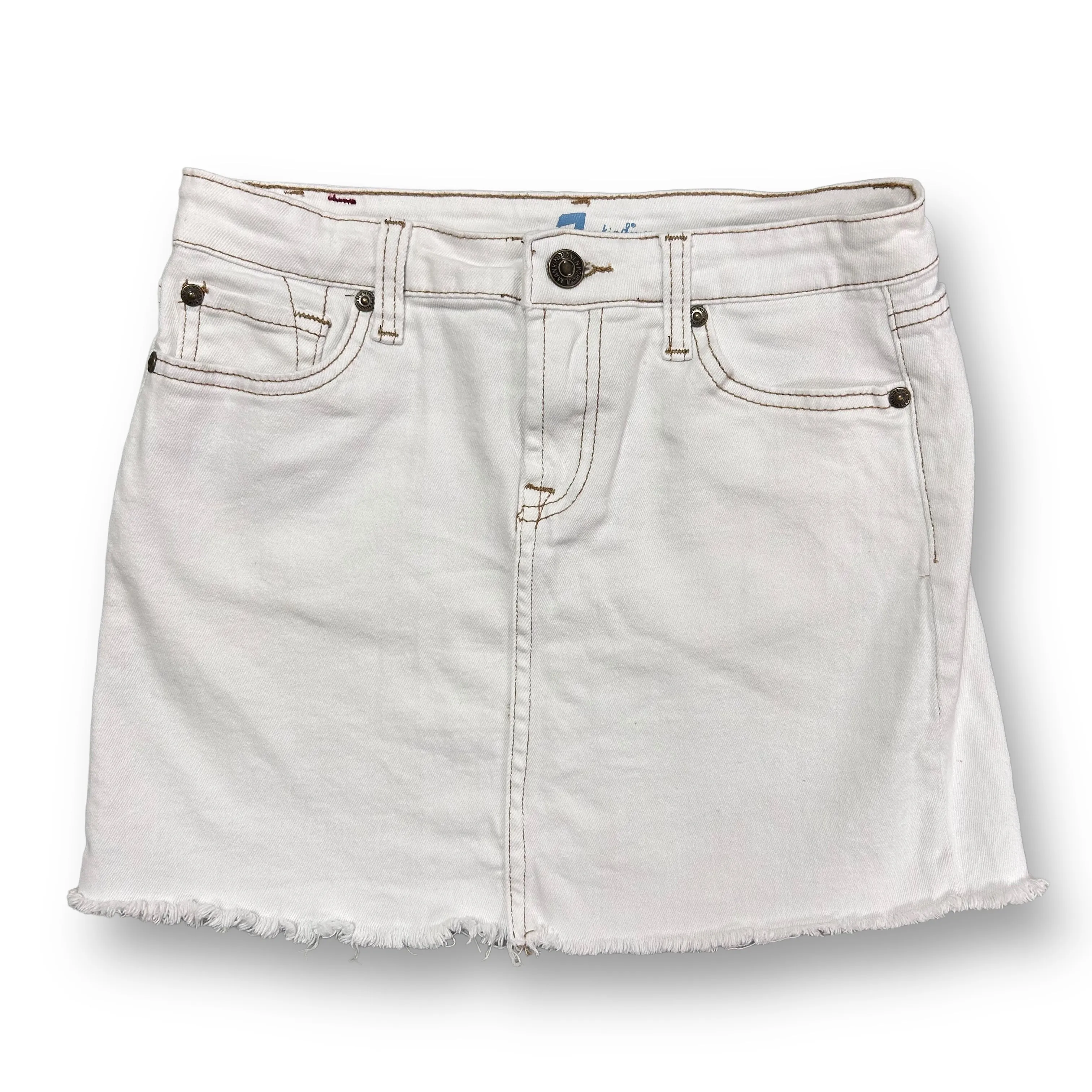 Girls 7 For All Mankind Size 12 Youth White Denim Jean Skirt