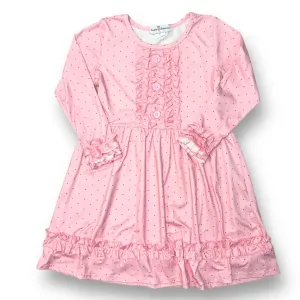 Girls Adorable Sweetness Size 8 Pink Long Sleeve Ruffle Twirl Dress