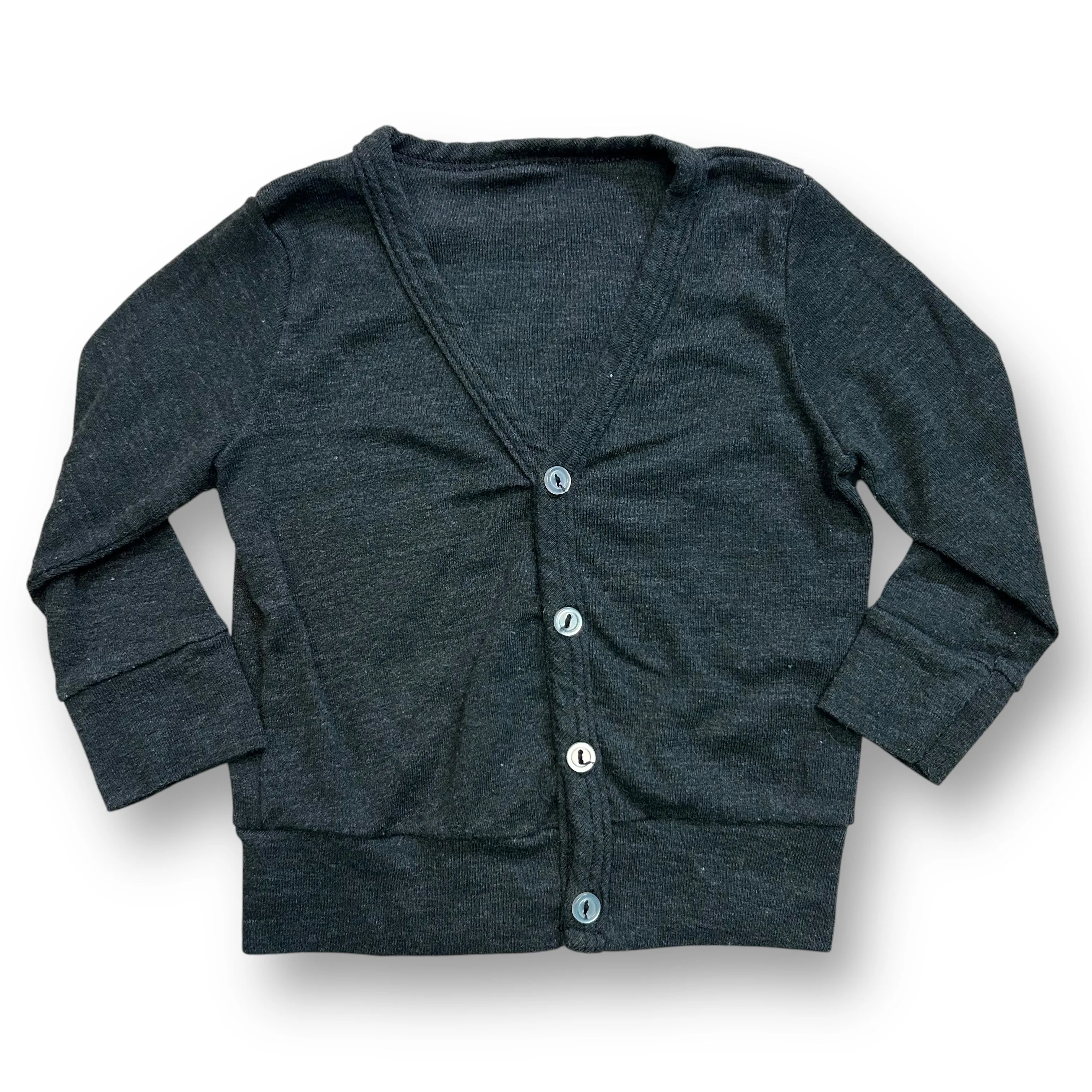 Girls American Apparel Size 3-6 Months Charcoal Gray Cardigan