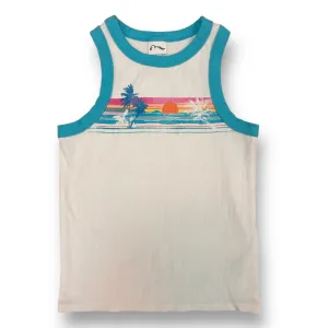 Girls Art Class Size 10/12 White Beach Ribbed Tank Top