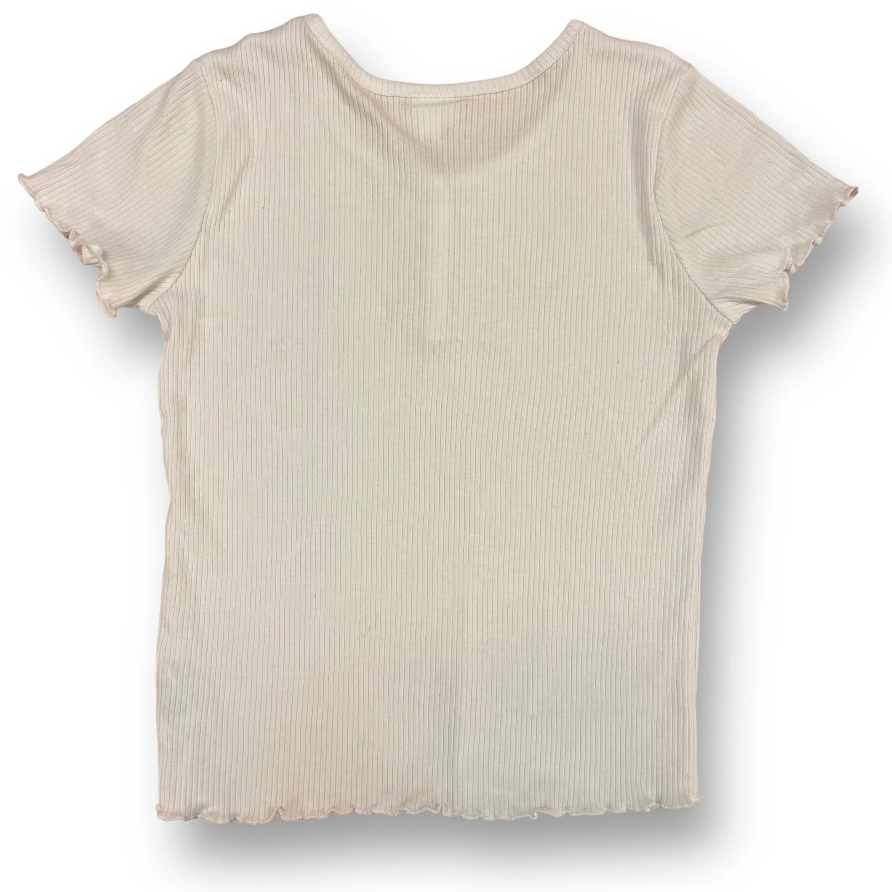 Girls Art Class Size 14 YXL Ribbed White Short Sleeve Shirt