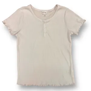 Girls Art Class Size 14 YXL Ribbed White Short Sleeve Shirt