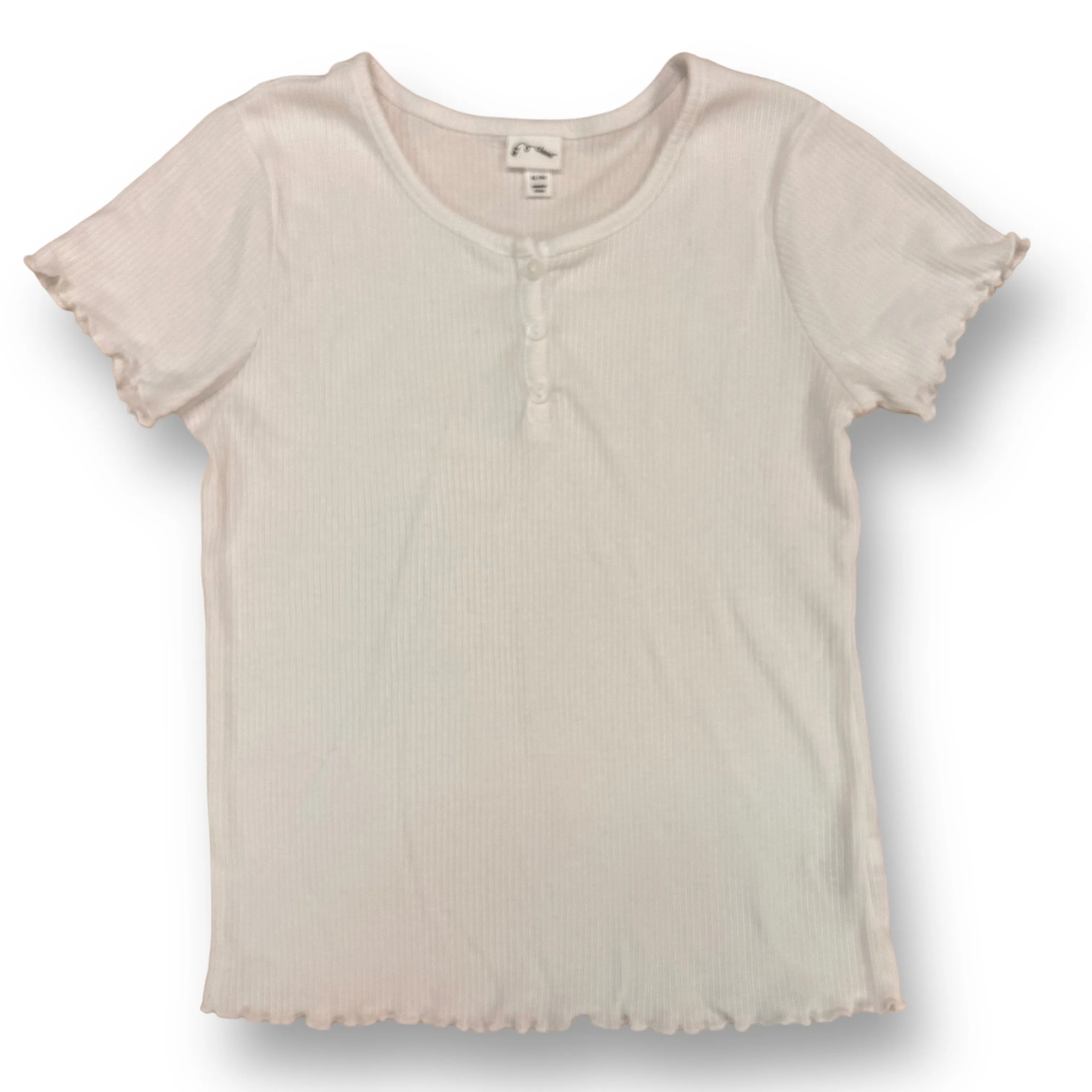 Girls Art Class Size 14 YXL Ribbed White Short Sleeve Shirt