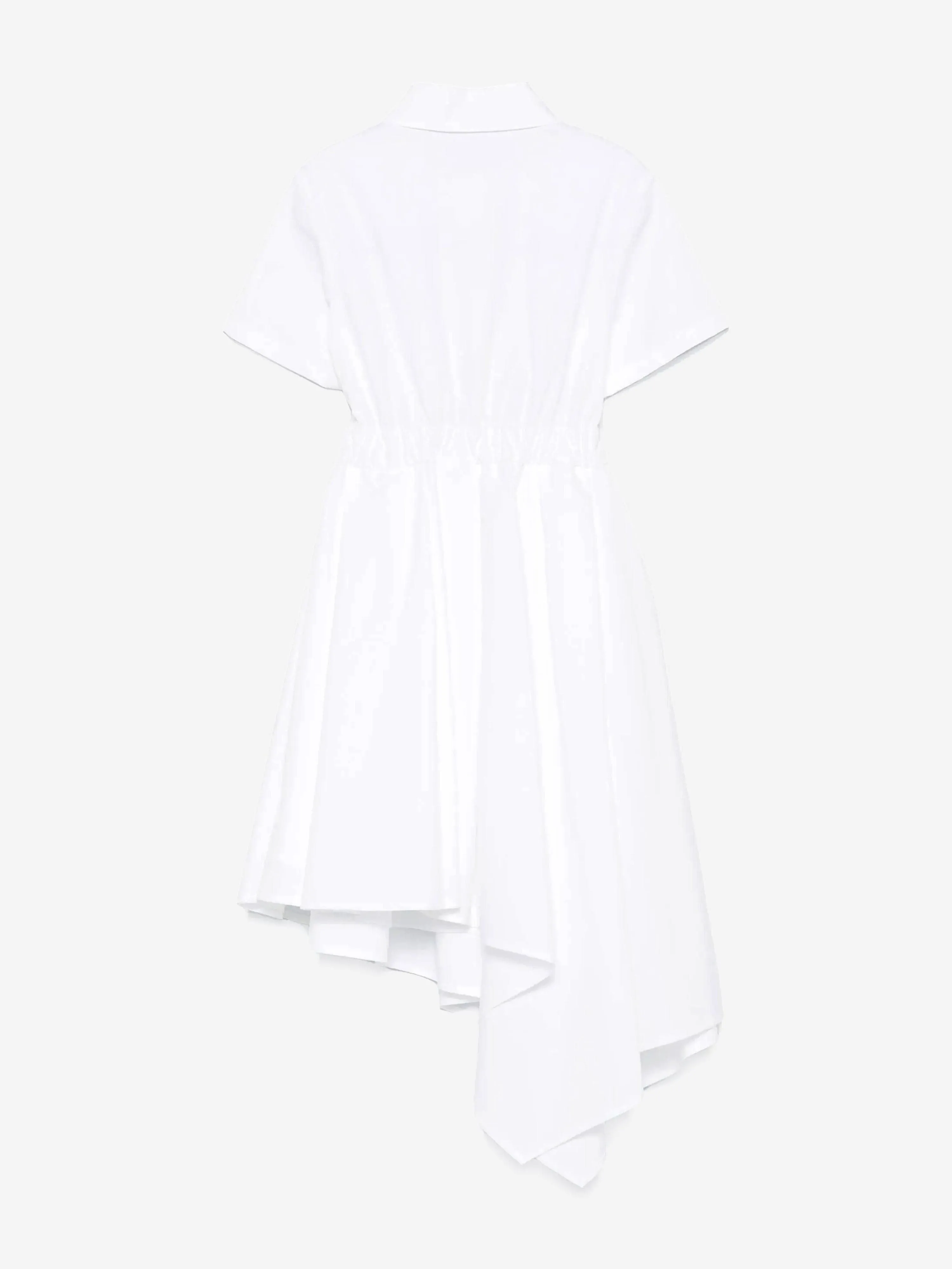 Girls Asymmetrical Shirt Dress in White