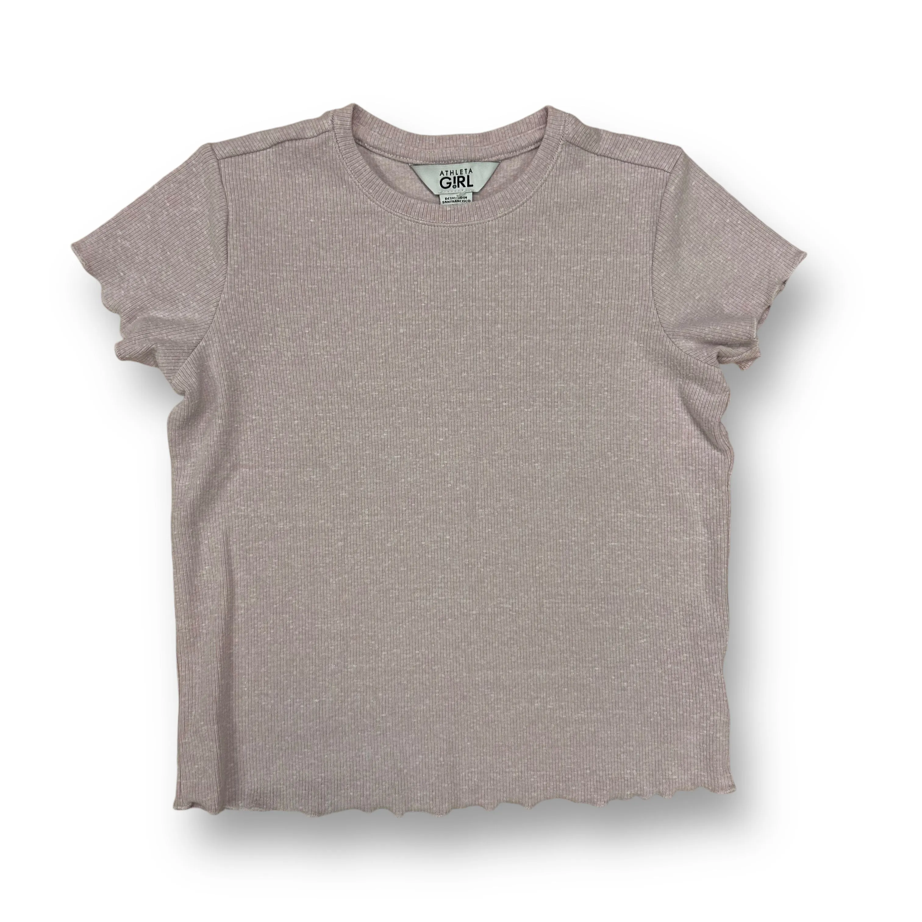 Girls Athleta Girl Size 7 Light Purple Soft Knit Ribbed Top