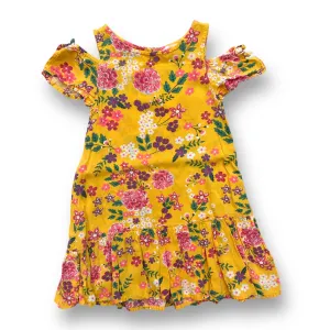 Girls Beebay Size 18-24 Months Mustard Floral Cold Shoulder Sun Dress