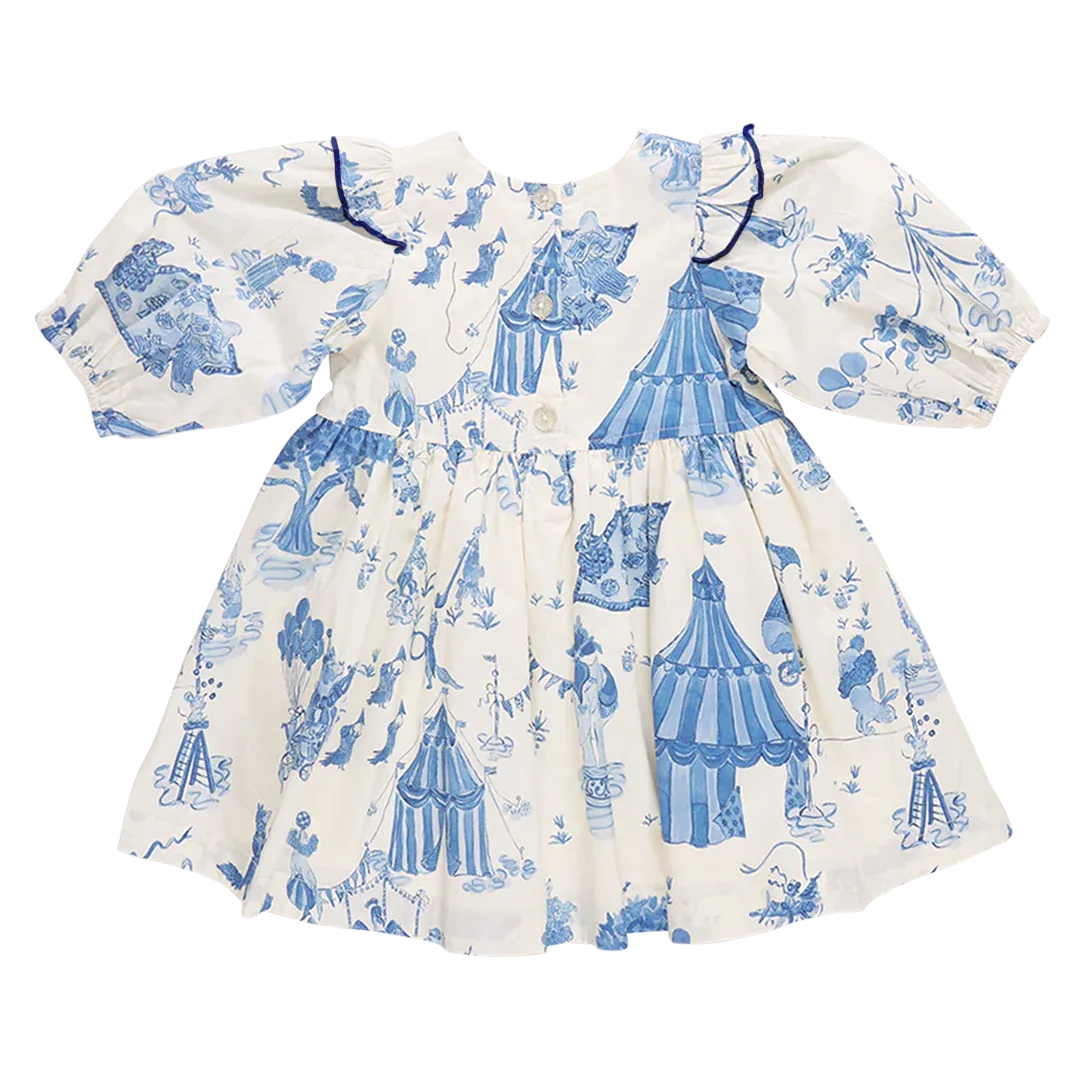 Girls Brooke Dress - Blue Circus