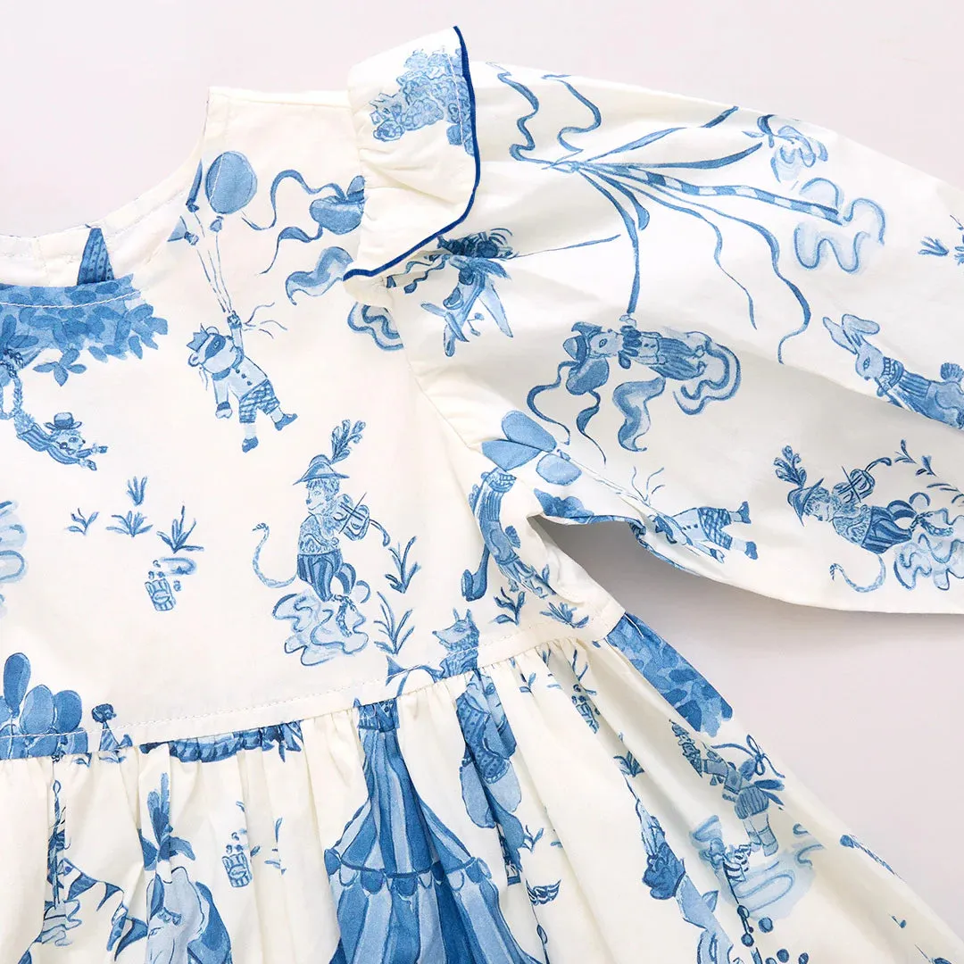 Girls Brooke Dress - Blue Circus