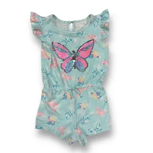 Girls Btween Size 6 Aqua Butterefly Sequin Romper