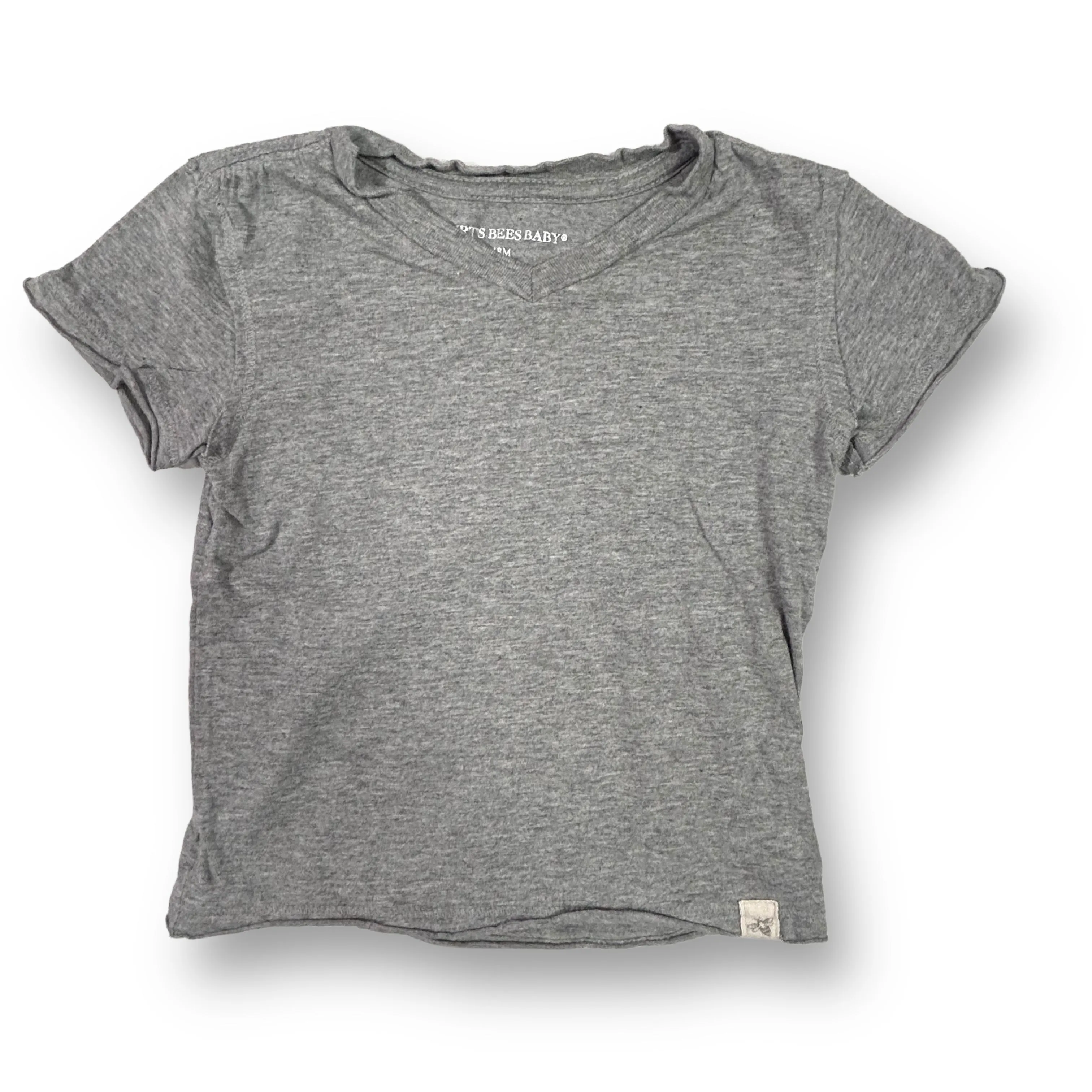 Girls Burt's Bees Size 18 Months Gray Short Sleeve V-Neck Tee