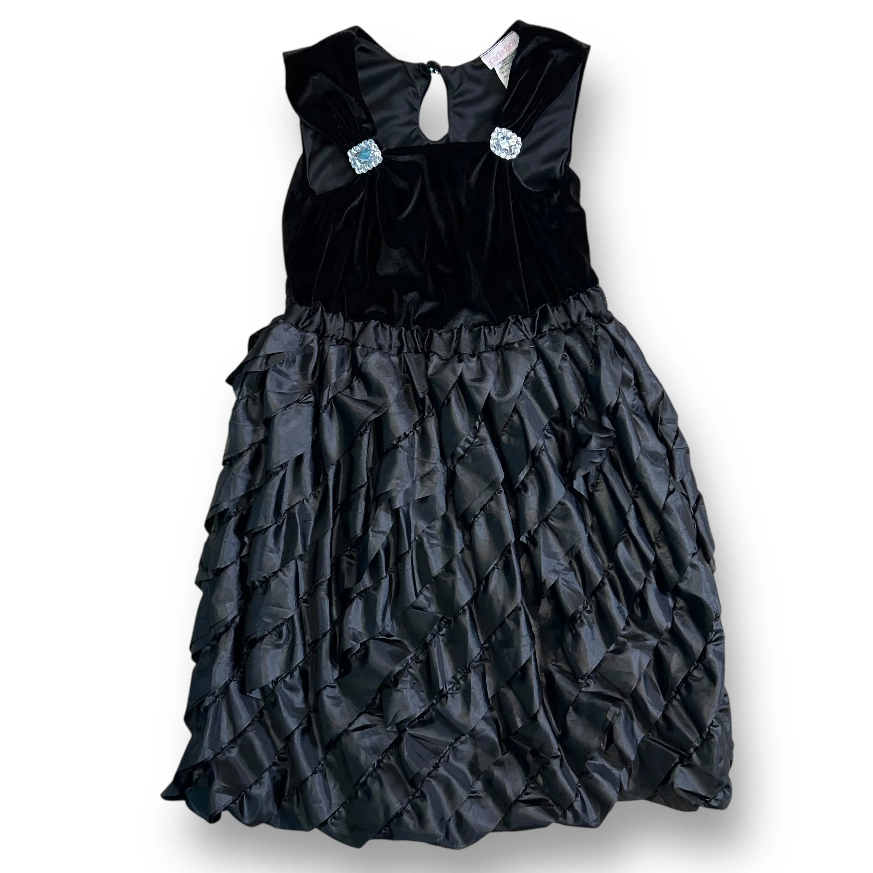 Girls Cach Cach Size 10 Boutique Dress with Velvet Top and Ruffled Bottom