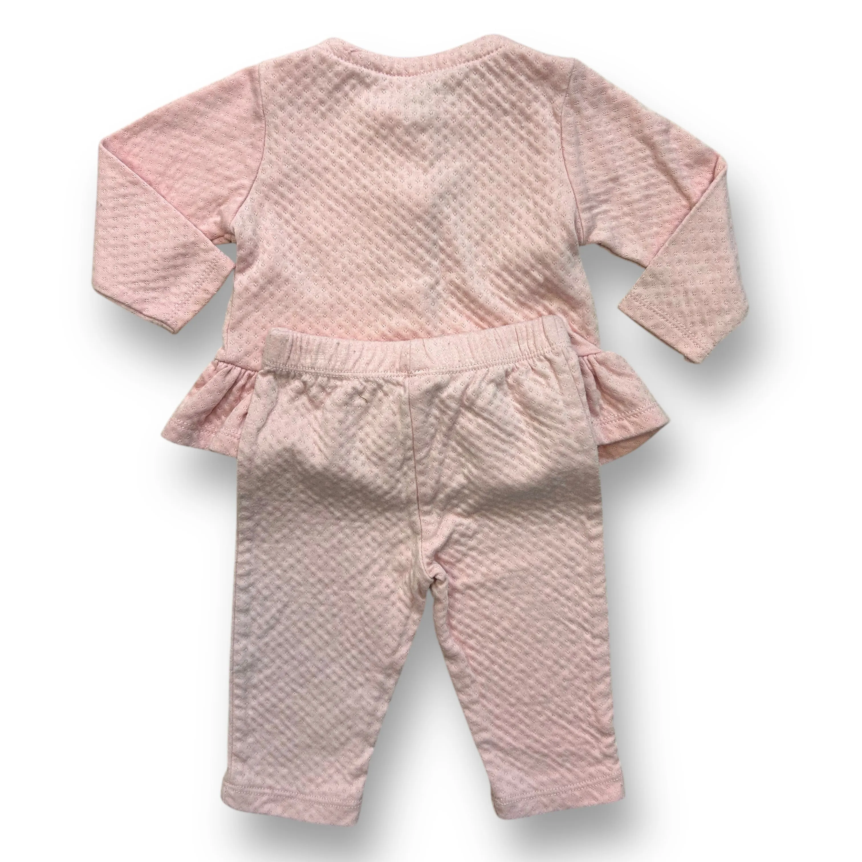 Girls Calvin Klein Size 6-9 Months Pink Long Sleeve 2-Pc Outfit