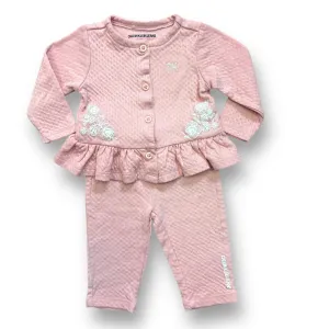 Girls Calvin Klein Size 6-9 Months Pink Long Sleeve 2-Pc Outfit